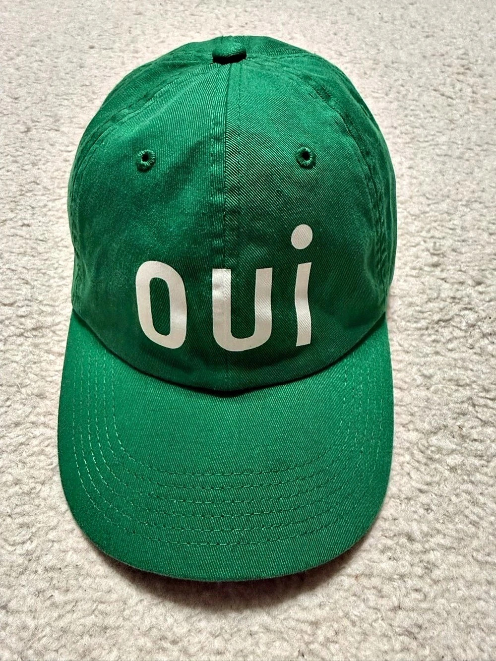 Clare V. Oui Green Baseball Hat Cap Adjustable French